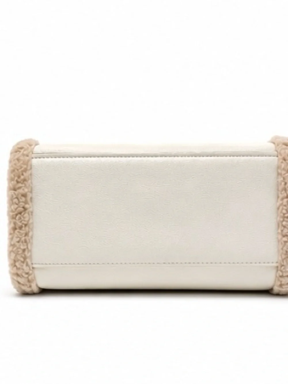 Kate Spade New York Cream Sherpa Trim Tote Crossbody Bag Winter Cozy Chic